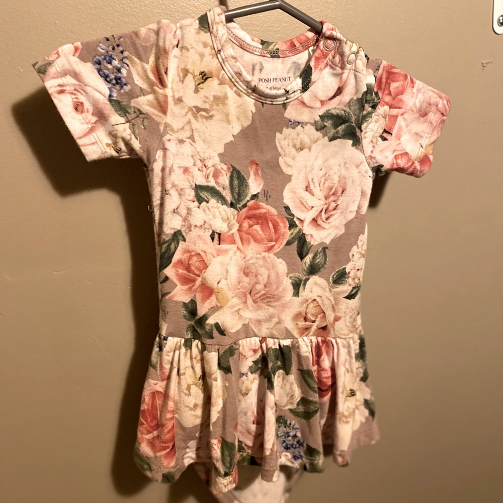 Posh Peanut dress onsie size 3/6 months